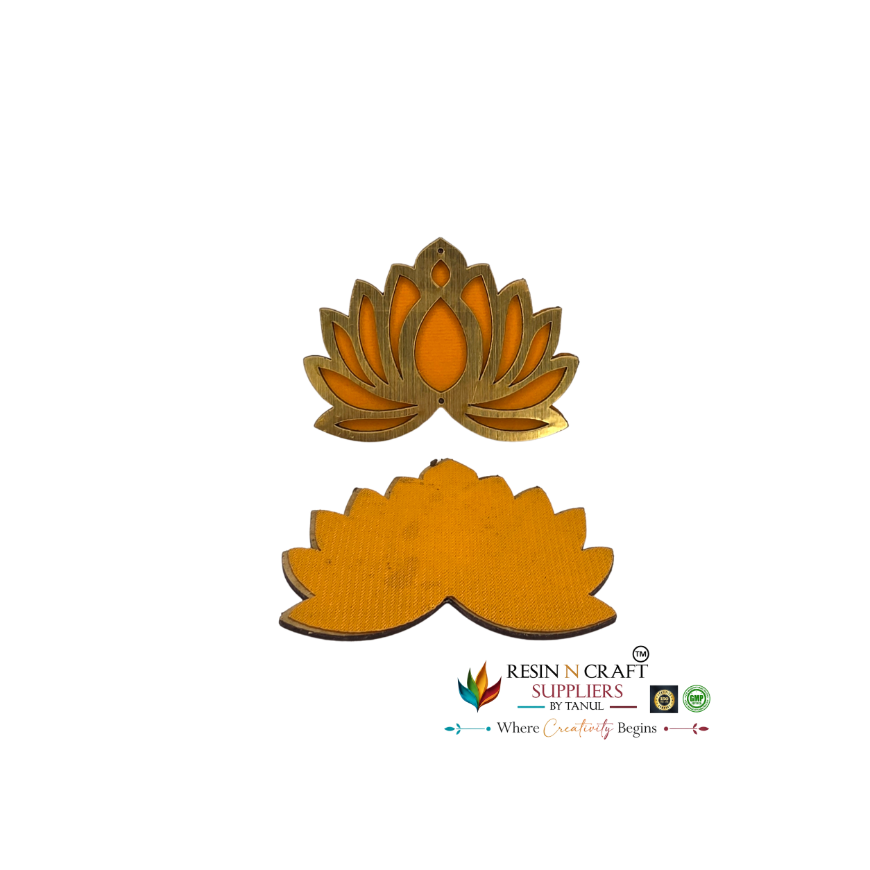 03" Lotus MDF Acrylic Cutout (Yellow) pair of 2 pcs