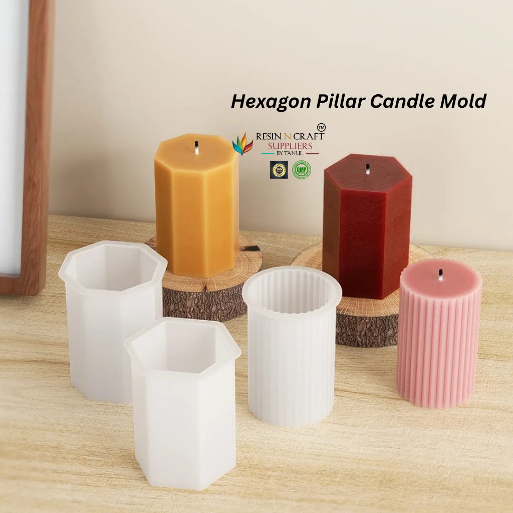 Hexagon Pillar Candle Mold – Premium Geometric Silicone Mold RDI-RCM-0011M