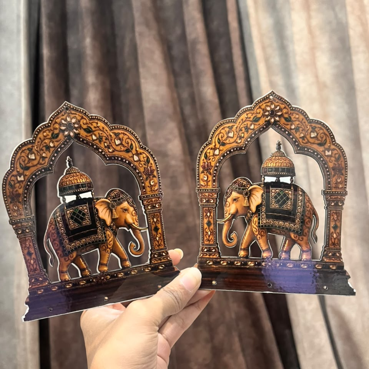 Premium Elephant MDF Pair 6×4 Inch | Royal Elephant Cutout for Toran, Resin Art & DIY Décor