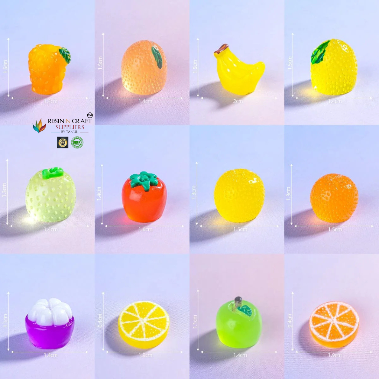 Mini Fruit Miniatures Set (12 PCS) | Cute Fruit Miniatures