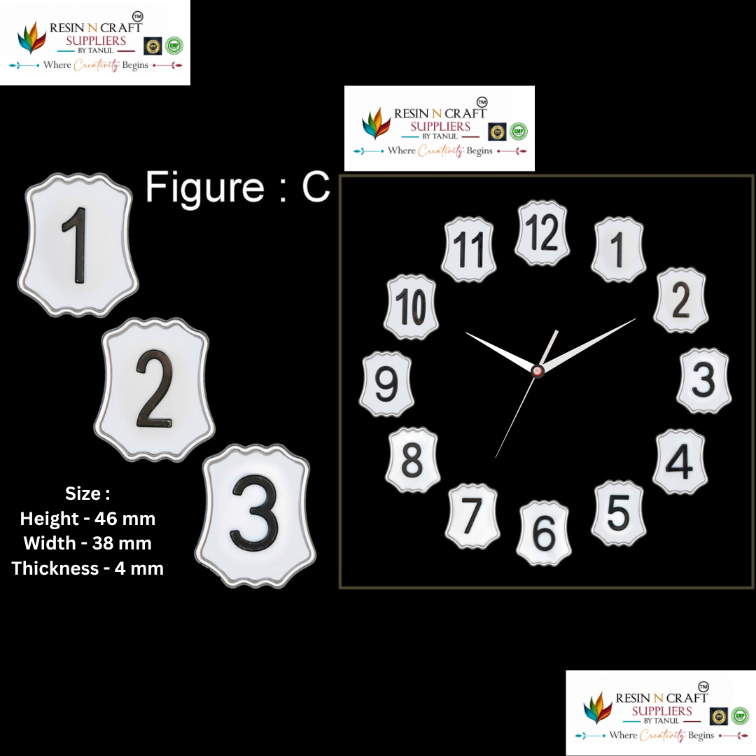 Vintage Decorative Clock Numbers – Figure C (Silver Finish)