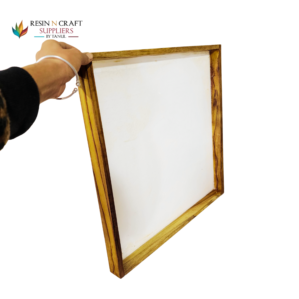 18" x 18" Floating Acrylic Frame in Teakwood