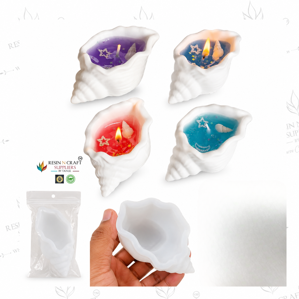 Sankh Tealight Candle Silicone Mould | Conch Shell T-Light Candle Making Mould | Decorative Shell Candle Mould