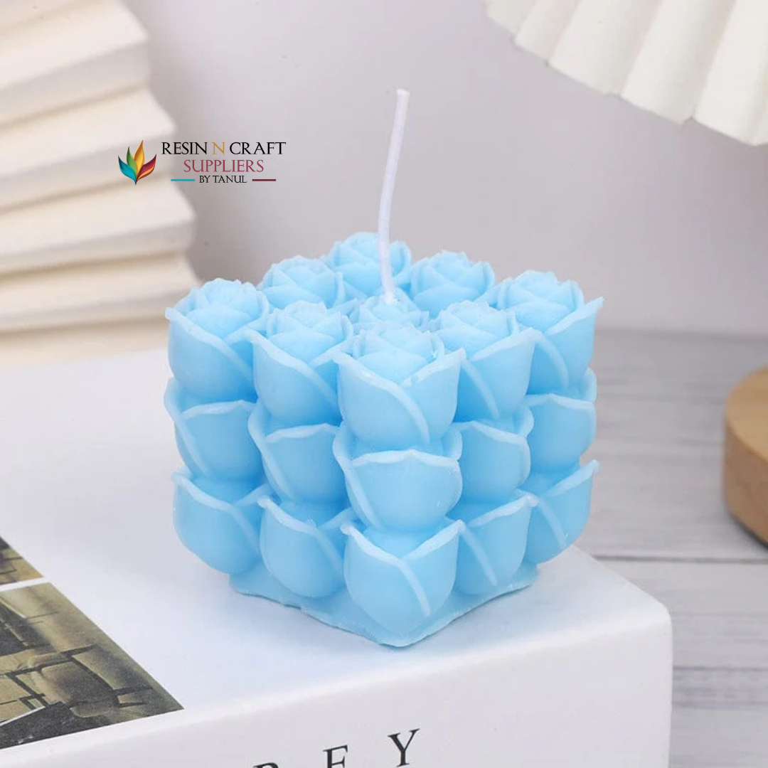 3D Rose Flower Cube Candle Handmade Mould