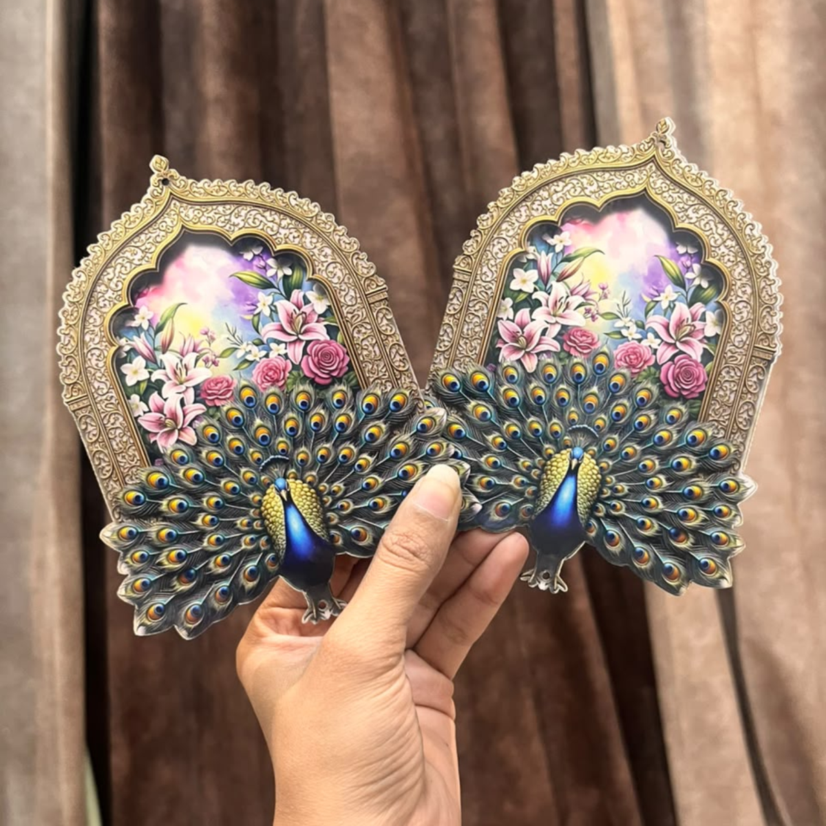 6×4 Inch Peacock MDF Cutout | Premium Printed Peacock Wall Hanging for Toran, Resin Art & DIY Décor (2 pc pack)