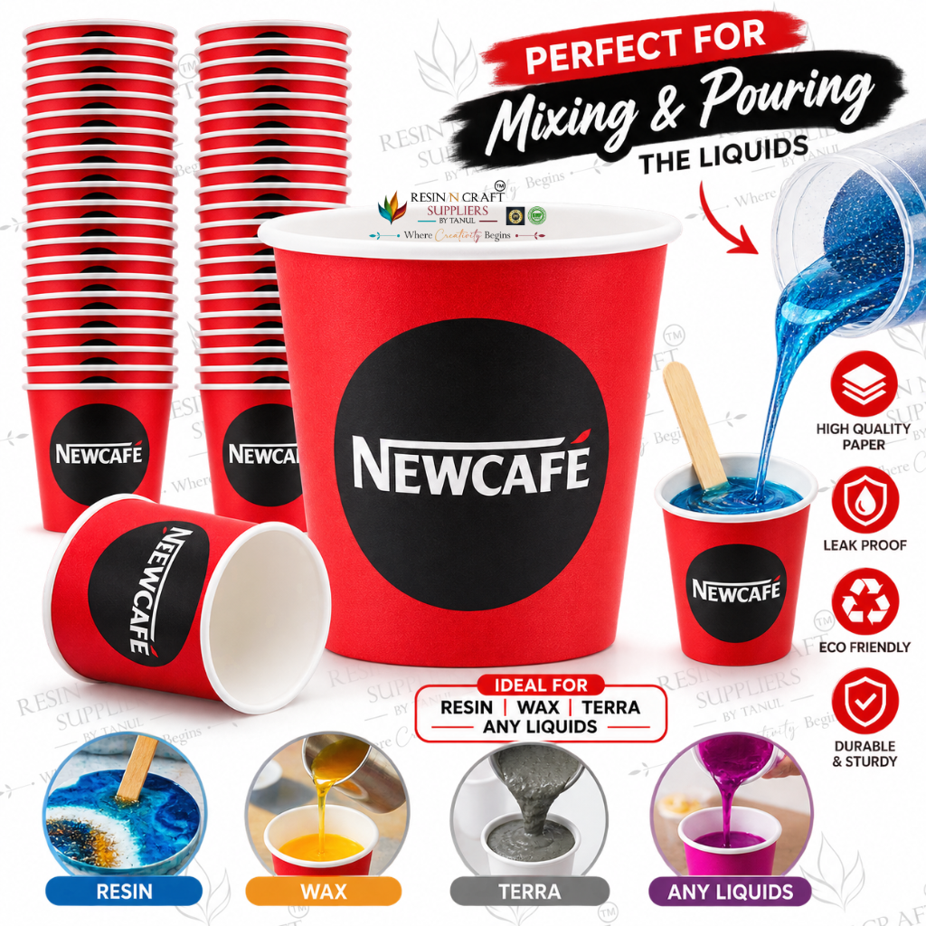 Paper Mixing Cups for Resin, Wax & Terra Art | Disposable Paper Mixing & Pouring Cups | Pack of 50 Pcs