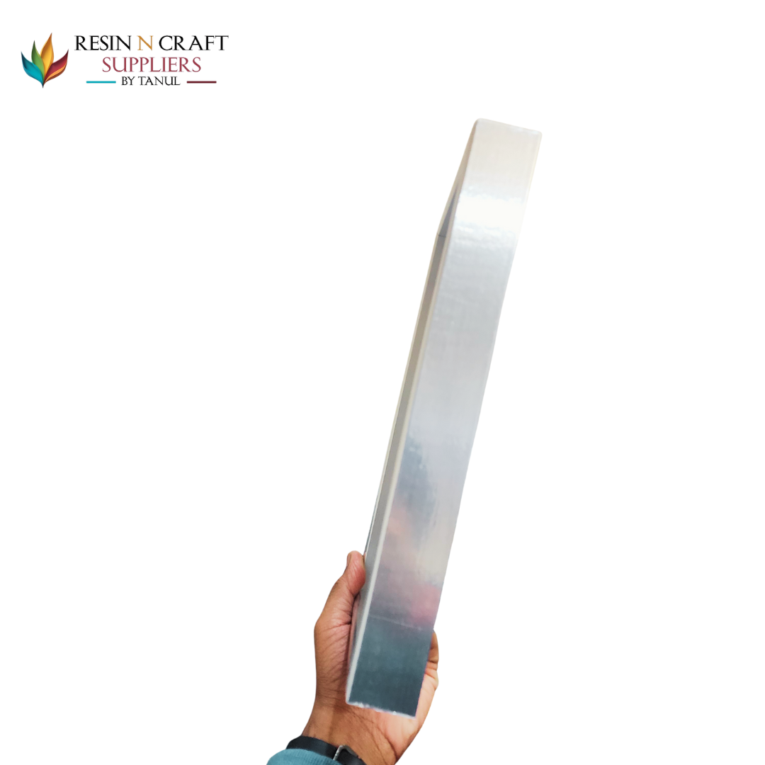 Premium Silver Glossy Frame Decorative Tray Set – 3 Pieces