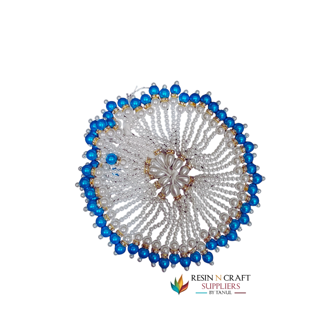 Royal Blue & Pearl Beaded Latkans / Moti Tassels