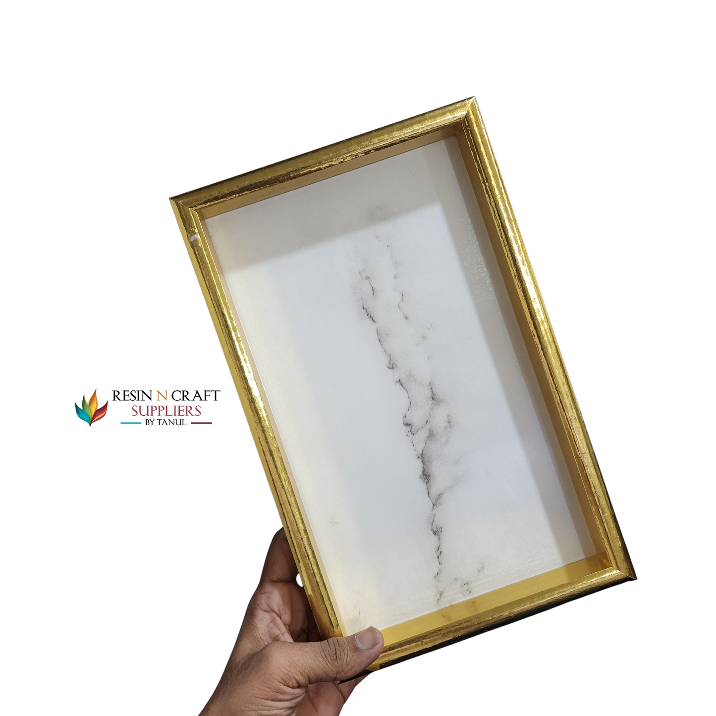 Premium Gold Frame Decorative Tray Set – 3 Pieces