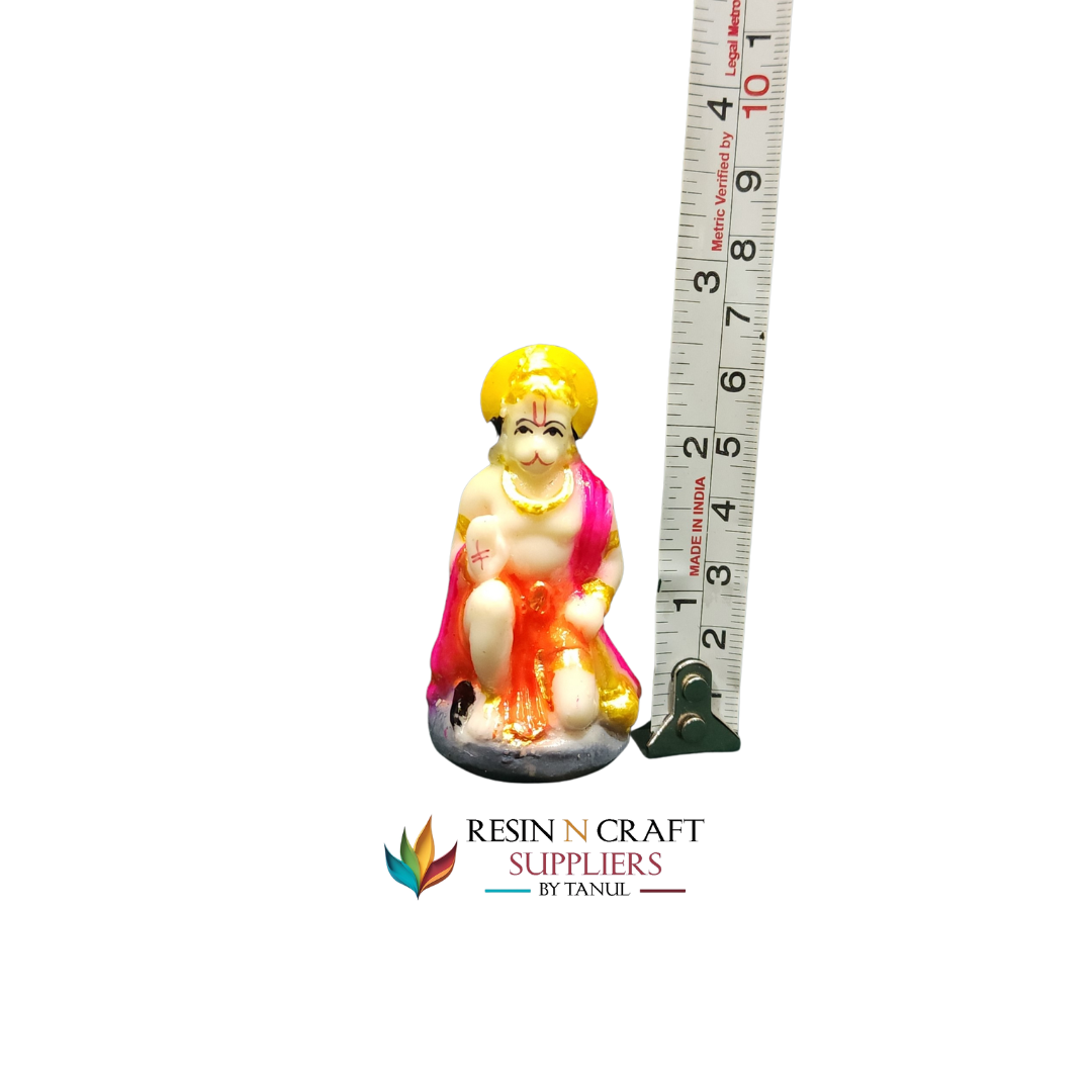 Miniature Seated Lord Hanuman Idol (Hand-Painted)