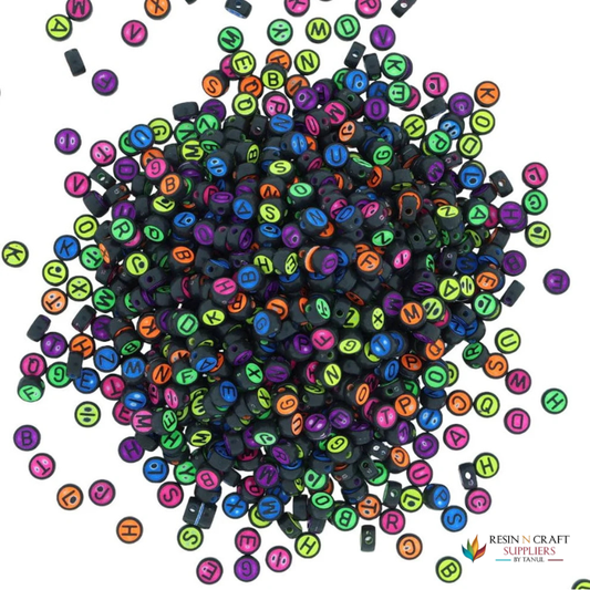 Idly Abcd Alphabet Beads (Blk+Col)