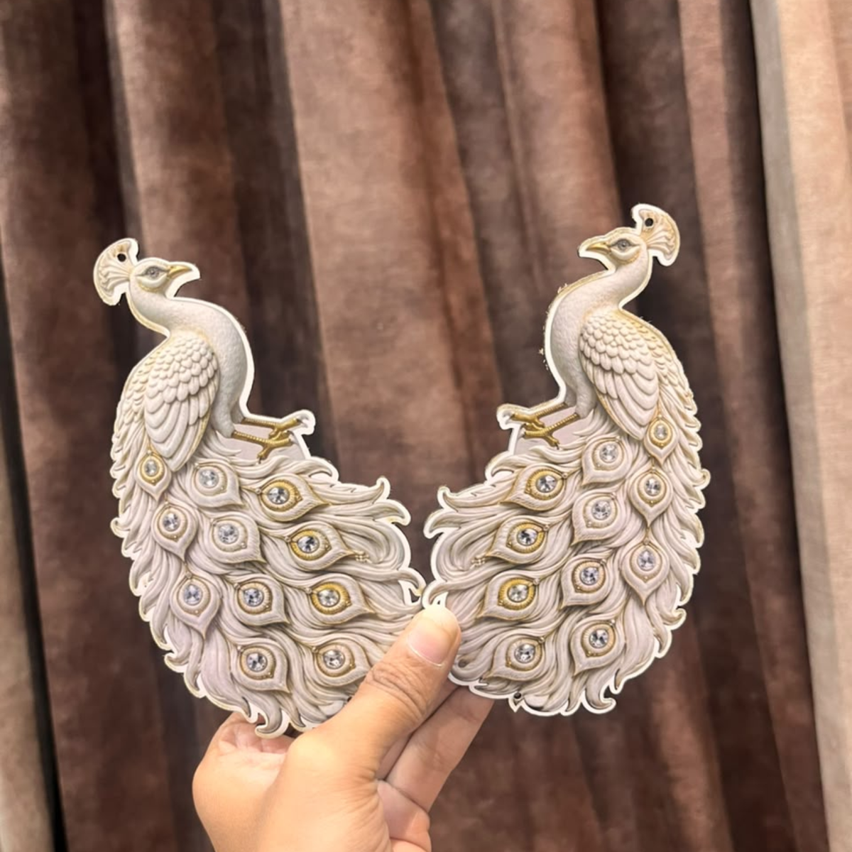Premium Peacock Pair MDF Cutout β 6Γ4 Inch | 2 Pc Set for Toran, Resin Art & DIY DΓ©cor
