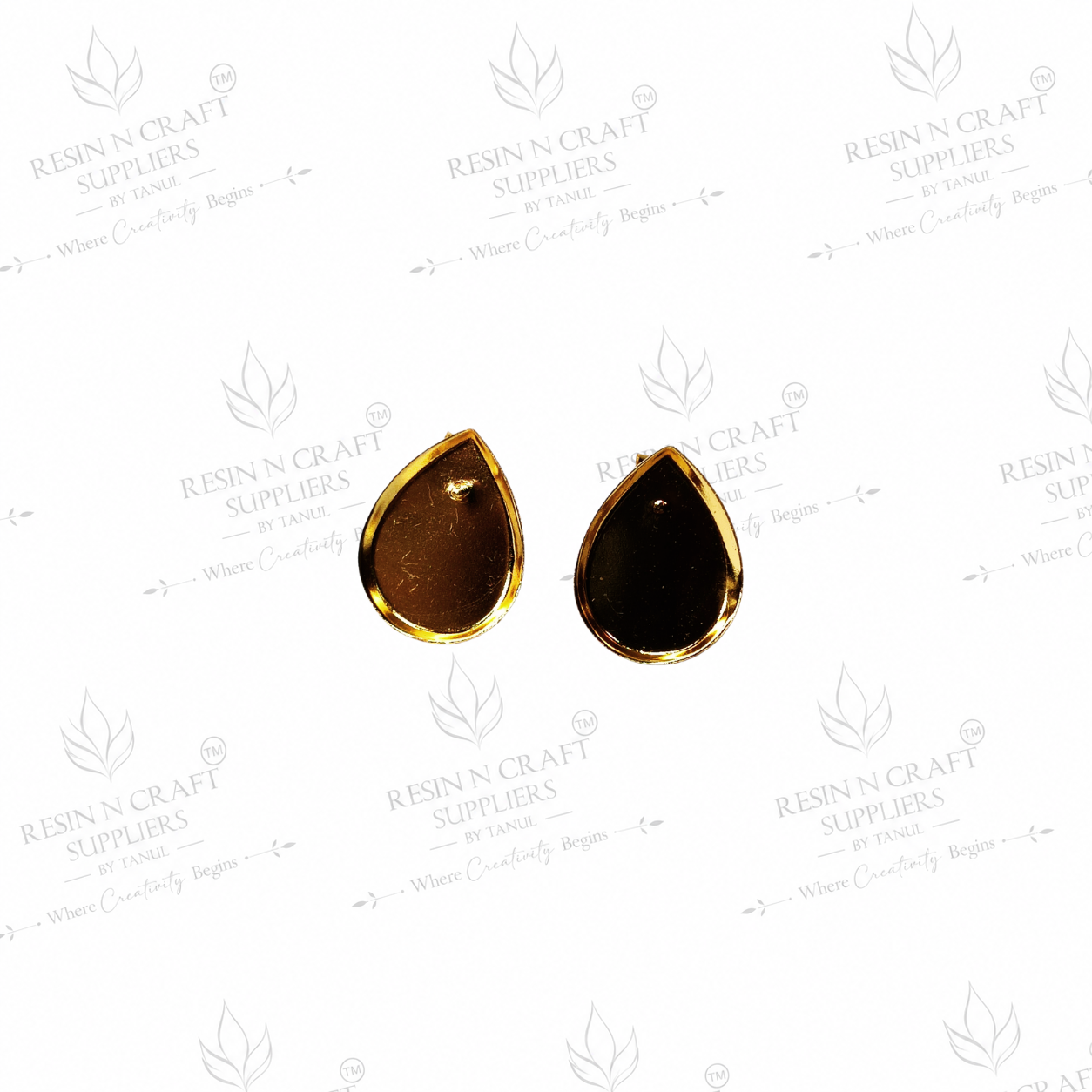 Gold Plated Teardrop Stud Earrings Base | 1.8 cm