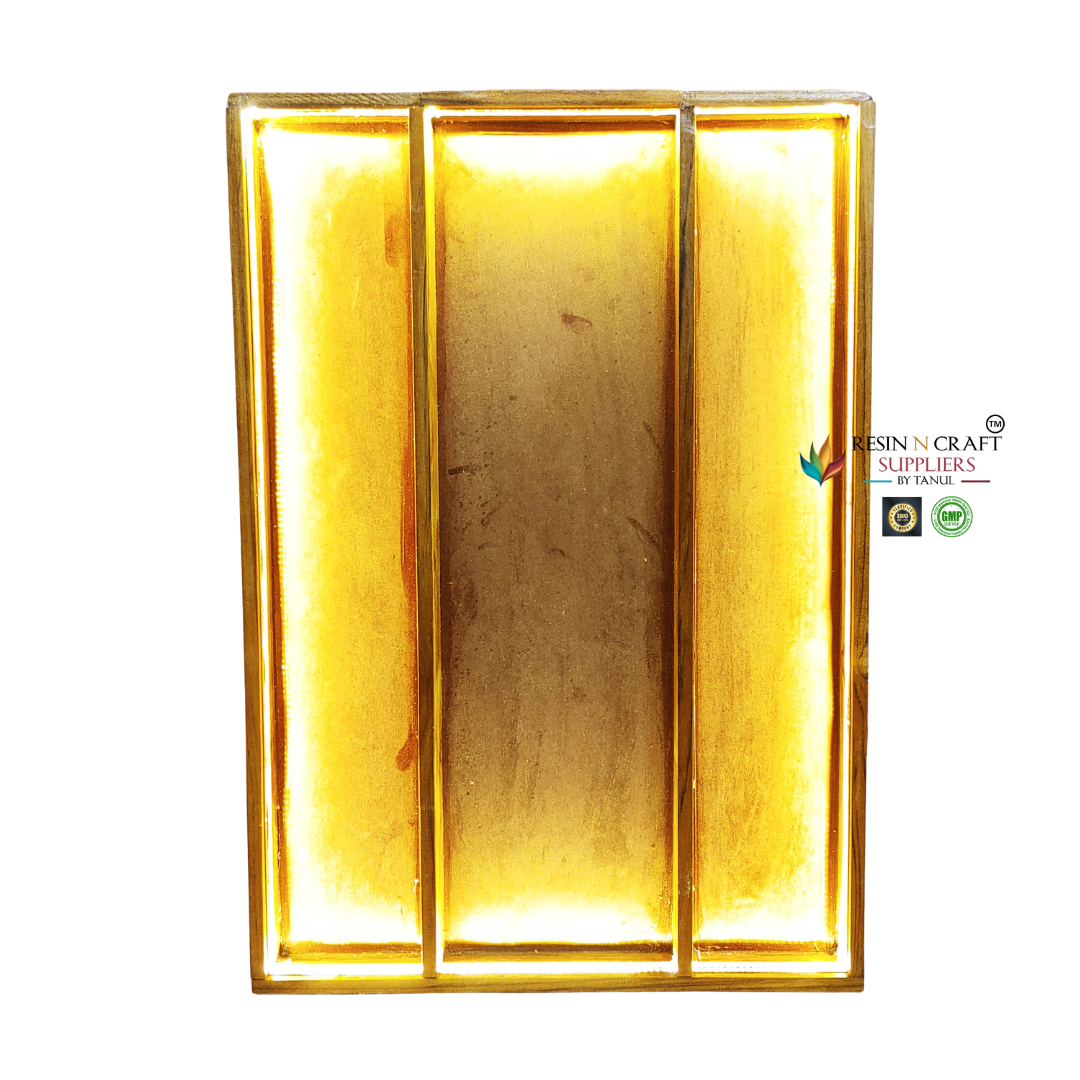 18" x 26" Teakwood Frame With Acrylic Slider, LED Light & MDF Base