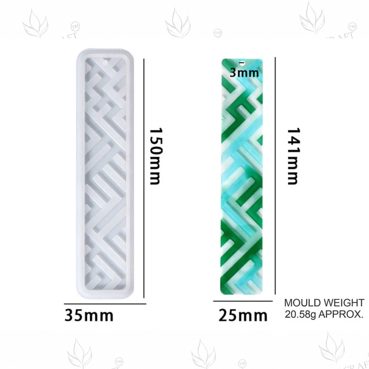 Maze Geometrical Design Bookmark Mould (RSM0418M)