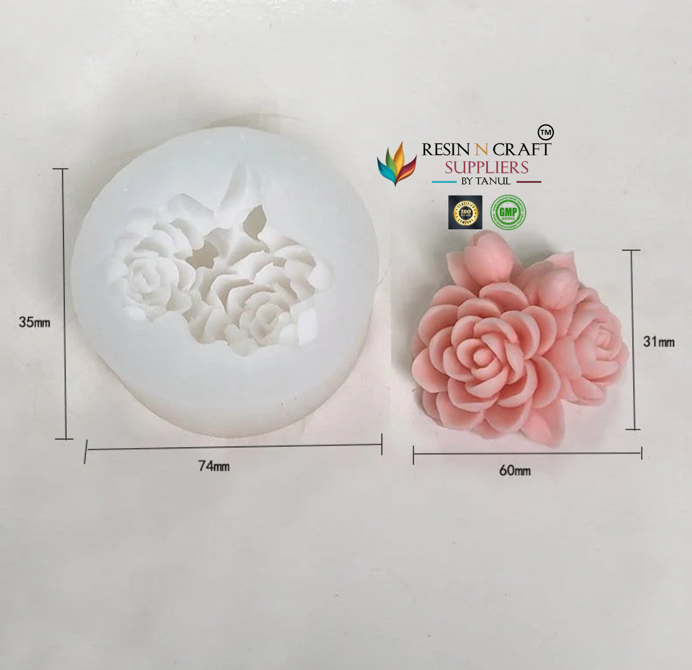 3D Rose Flower Candle Handmade Mould (RHM0187M)