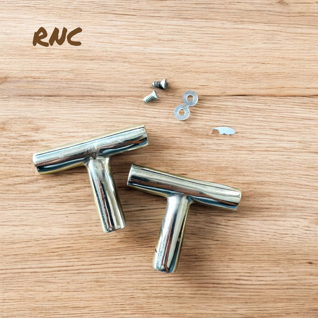 T Shape Metal Tray Handle Silver