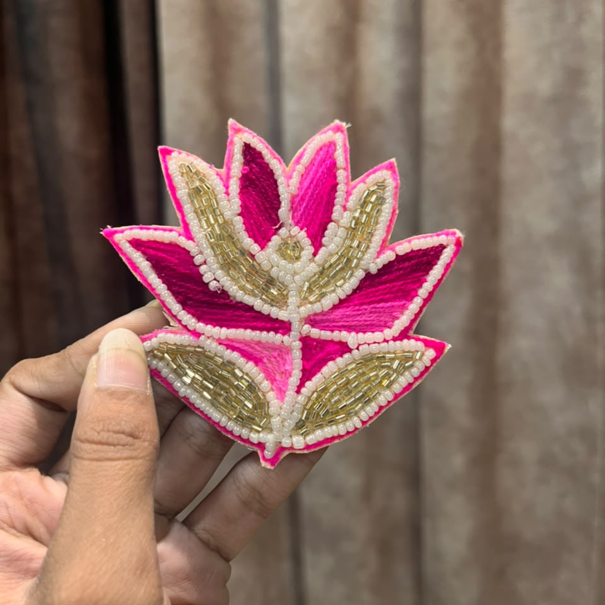 Pink Lotus Decorative Patch for Toran & Bandhanwar | Resin Art & DIY Craft