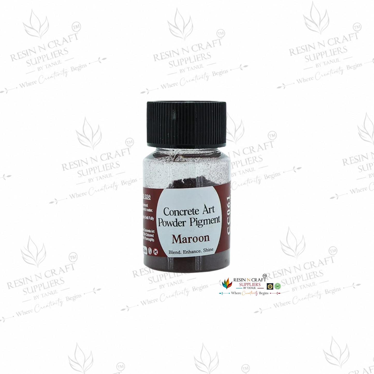 Maroon Concrete Art Powder Pigment (CC061) | 10 Gram | Premium Concrete & Terra Art Color