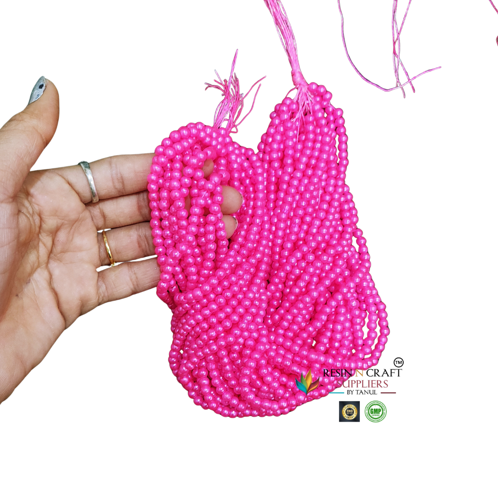 Pink Pearl Beads Mala / Pink Moti Mala Beads / Pearl Beads Craft Mala