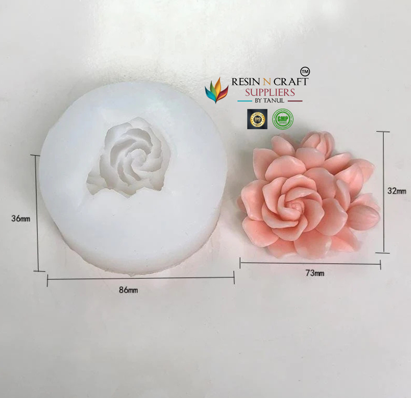 3D Rose Flower Candle Handmade Mould (RHM0186M)