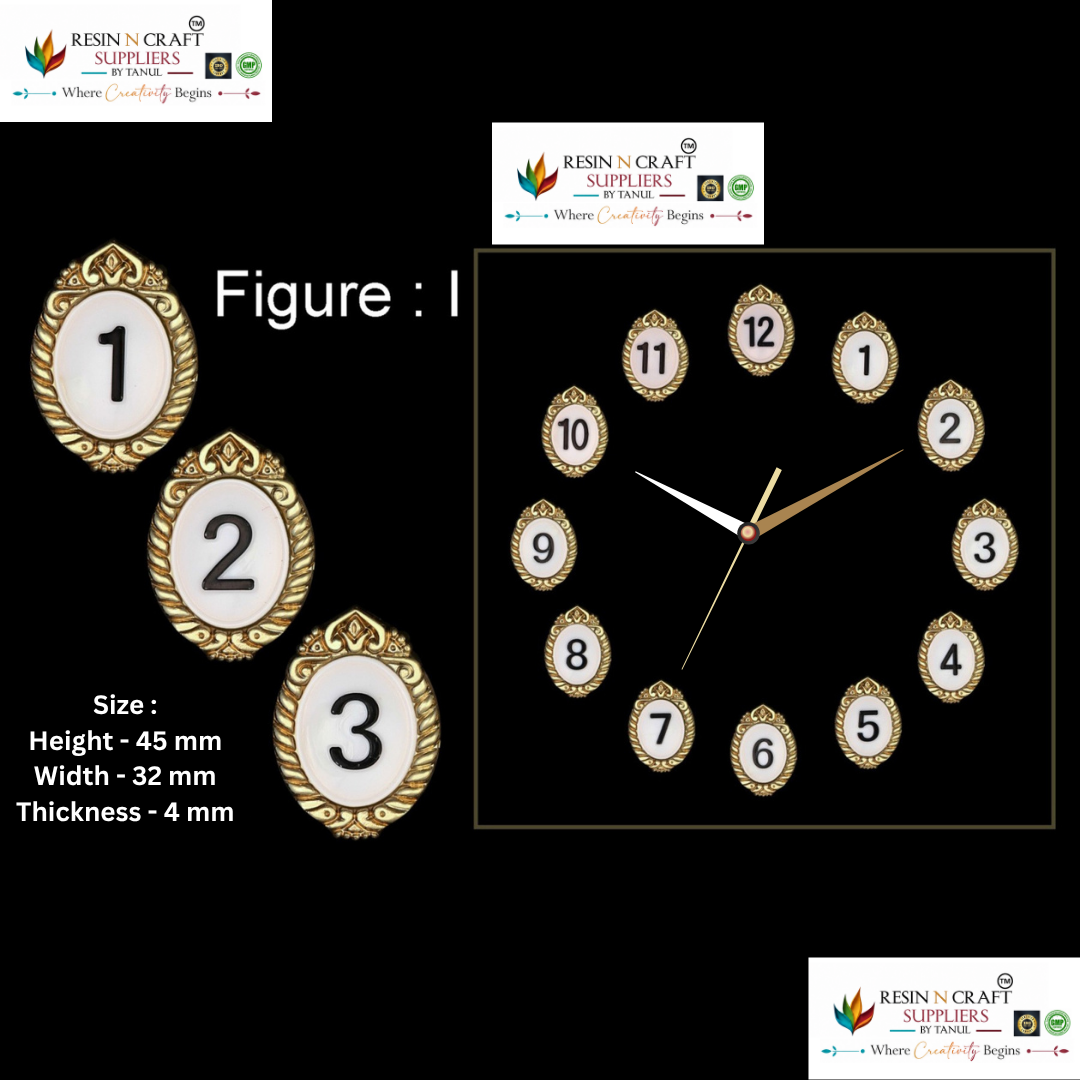 Vintage Oval Clock Numbers – Figure I