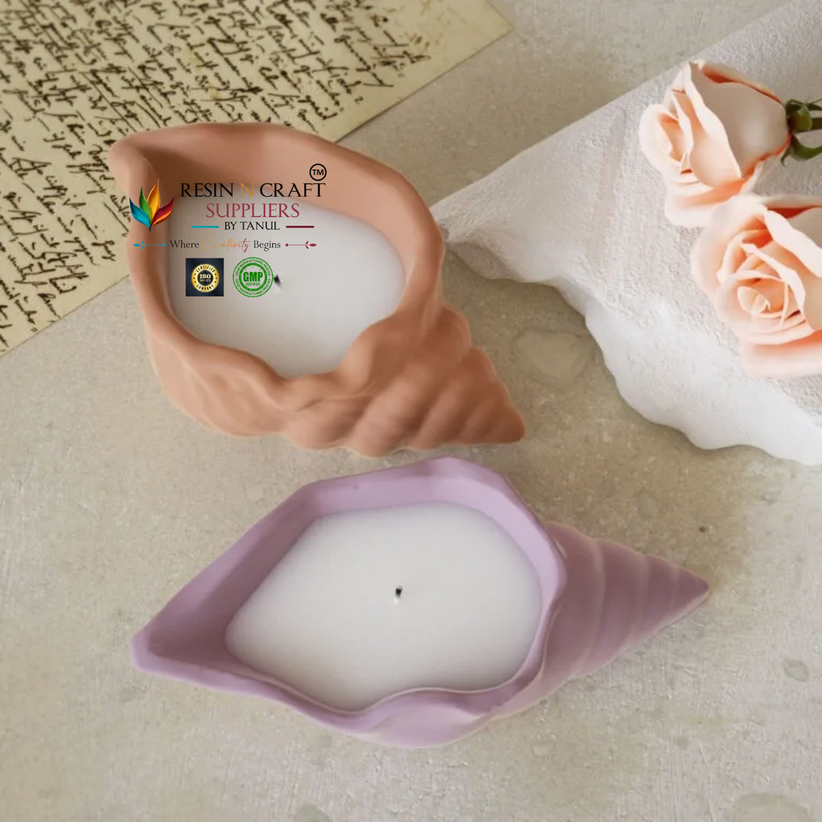 Sankh Shell Leaf Silicone Candle Mould | Decorative Wax Candle Making Mould | RRM0080M