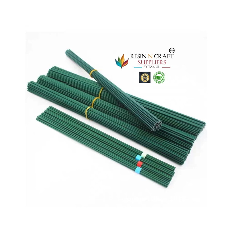 2mm Thick Plastic Coated Green Stem Wire 100Gram