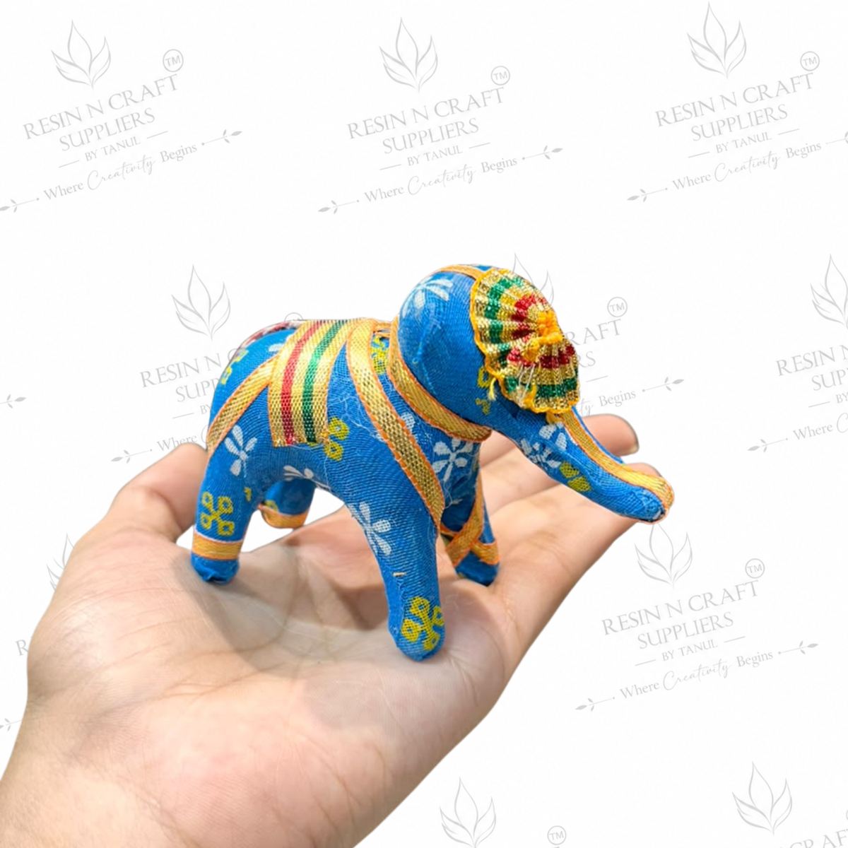 Decorative Fabric Elephant MDF Cutout β 4Γ3 Inch | Elephant Latkan for Resin Art, Toran & Home DΓ©cor
