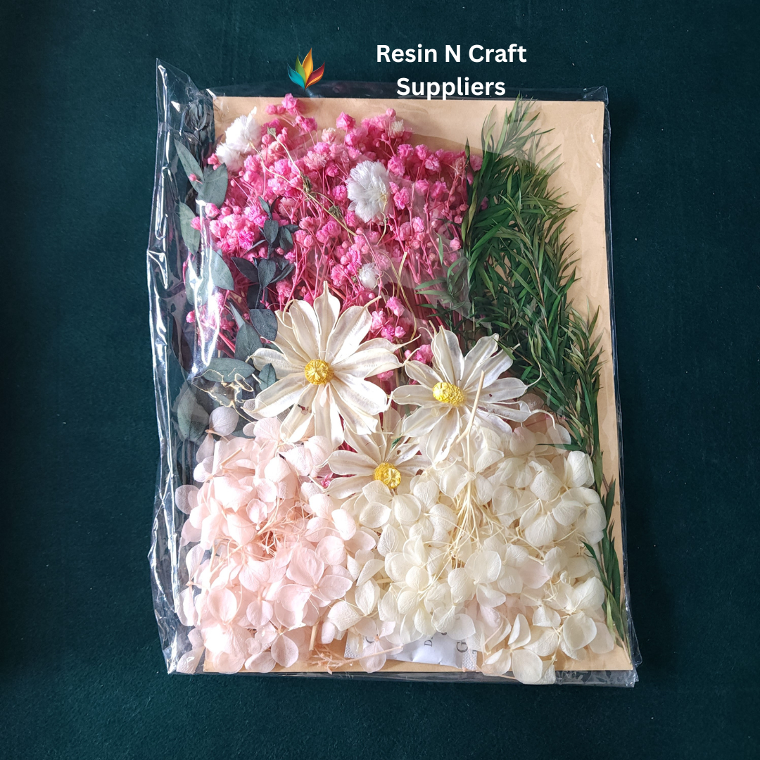 Dry Flower Card Packing (Pink & White Theme) (CP005)