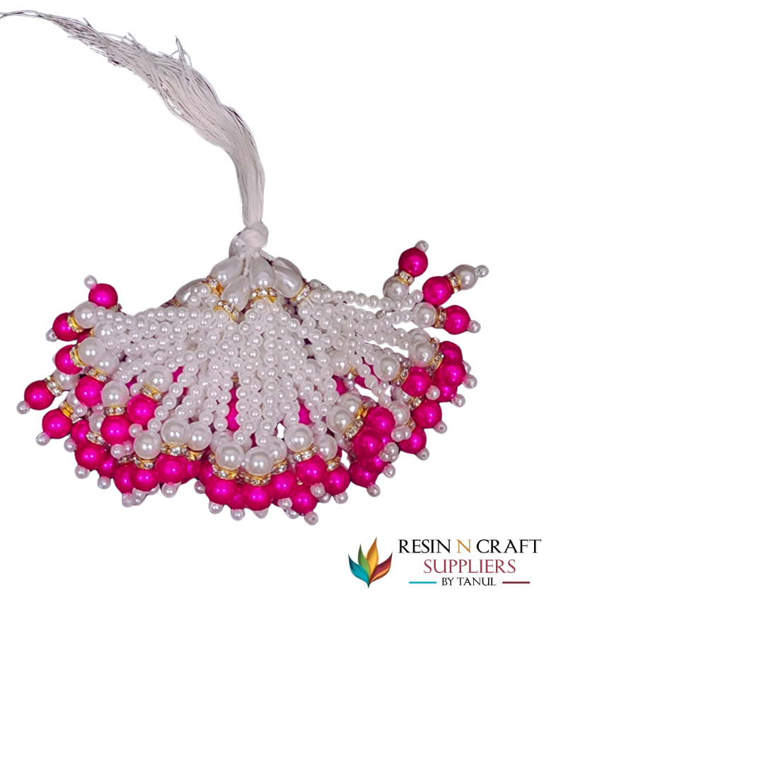 Hot Pink & Pearl Festival Latkans / Moti Tassels
