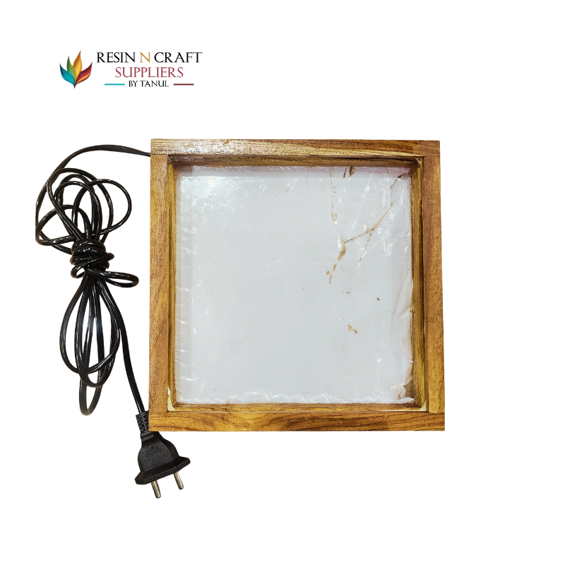 06" x 06" Teakwood Frame With Acrylic Base And LED