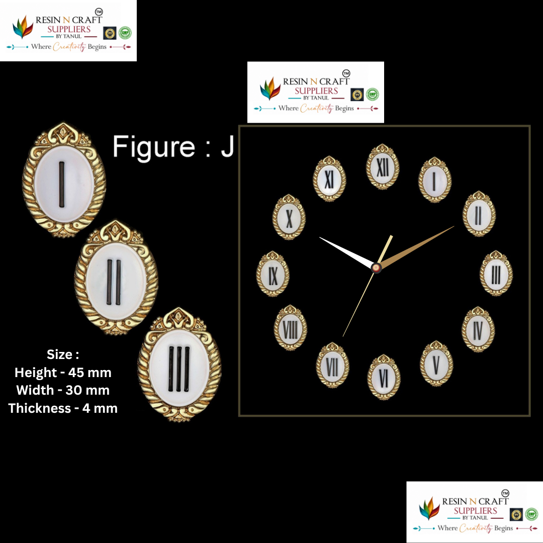 Vintage Oval Roman Clock Numbers – Figure J