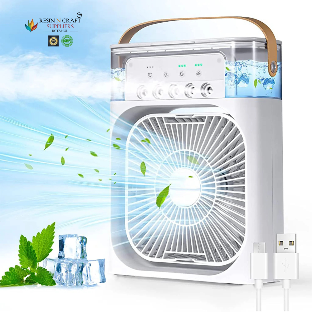 Portable air cooler fan with 7-color light – personal ac fan 8 INCH