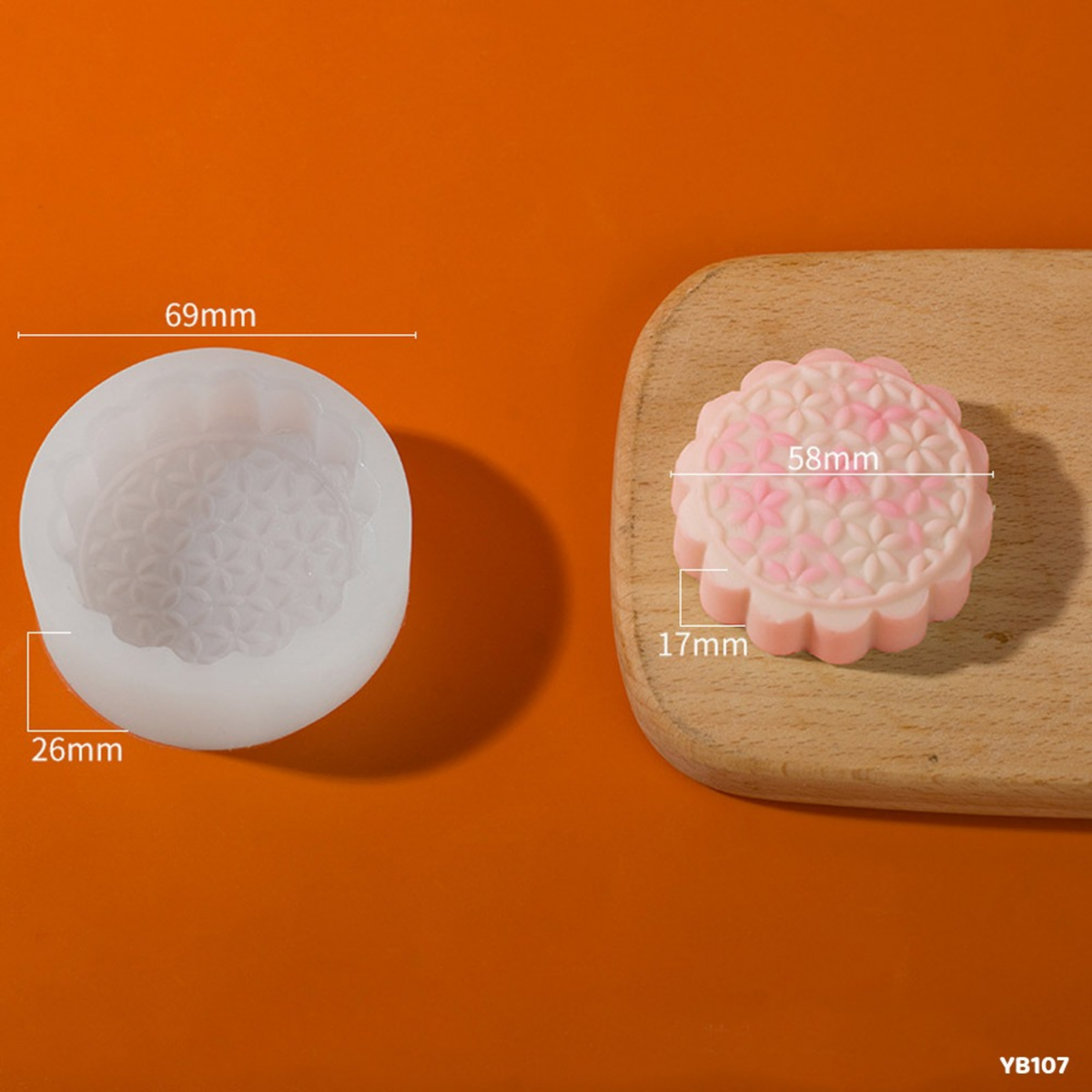 3D Floral Pattern Silicone Resin Mould YB107 | Flower Design Mould