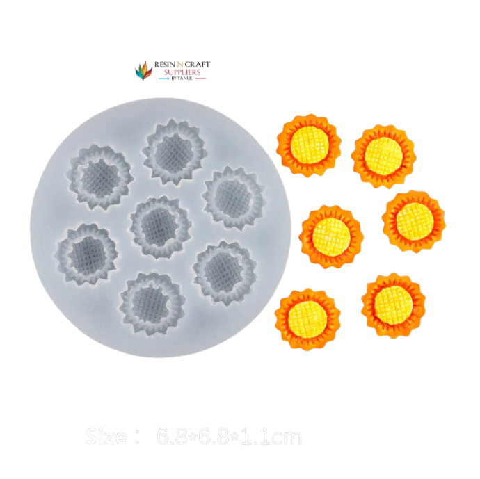 6 Cavity 3D Sun Flower Handmade Mould For Candle