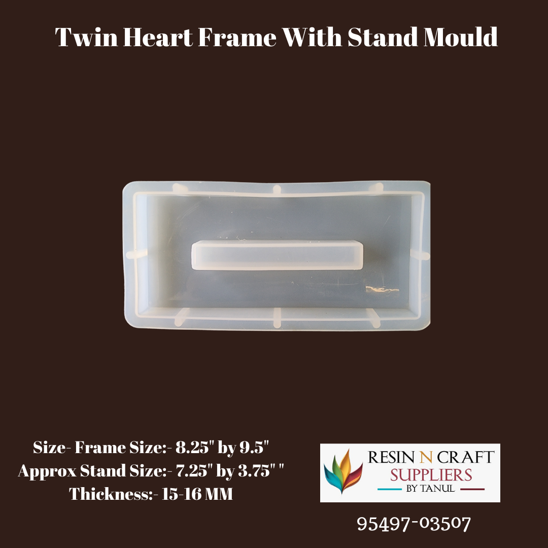 Twin Heart Frame With Stand Mould (8.25" x 9.5" approx)