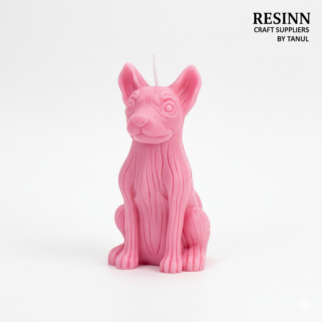 3D Sitting Dog Figurine Silicone Candle Mold (21-20)