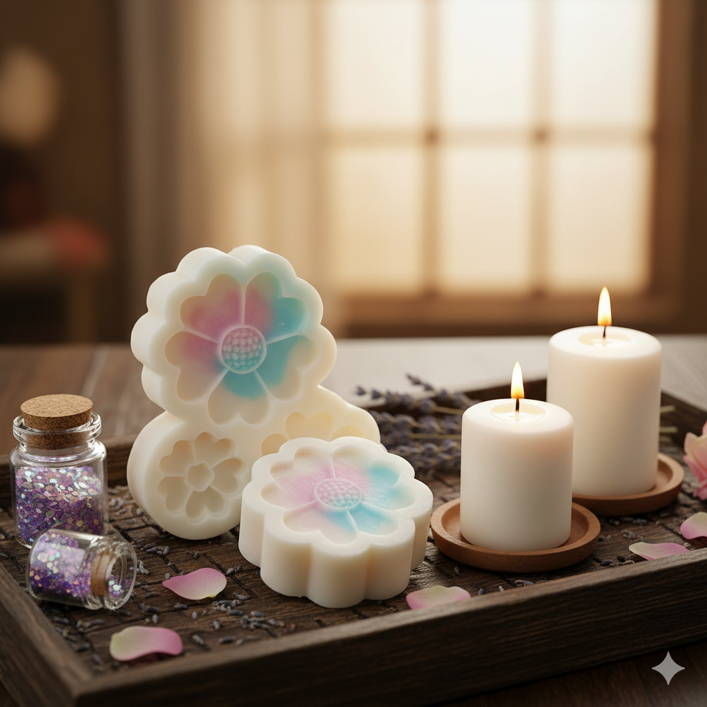 Floral Delight: 3-in-1 Flower Mold for candle and soap mould