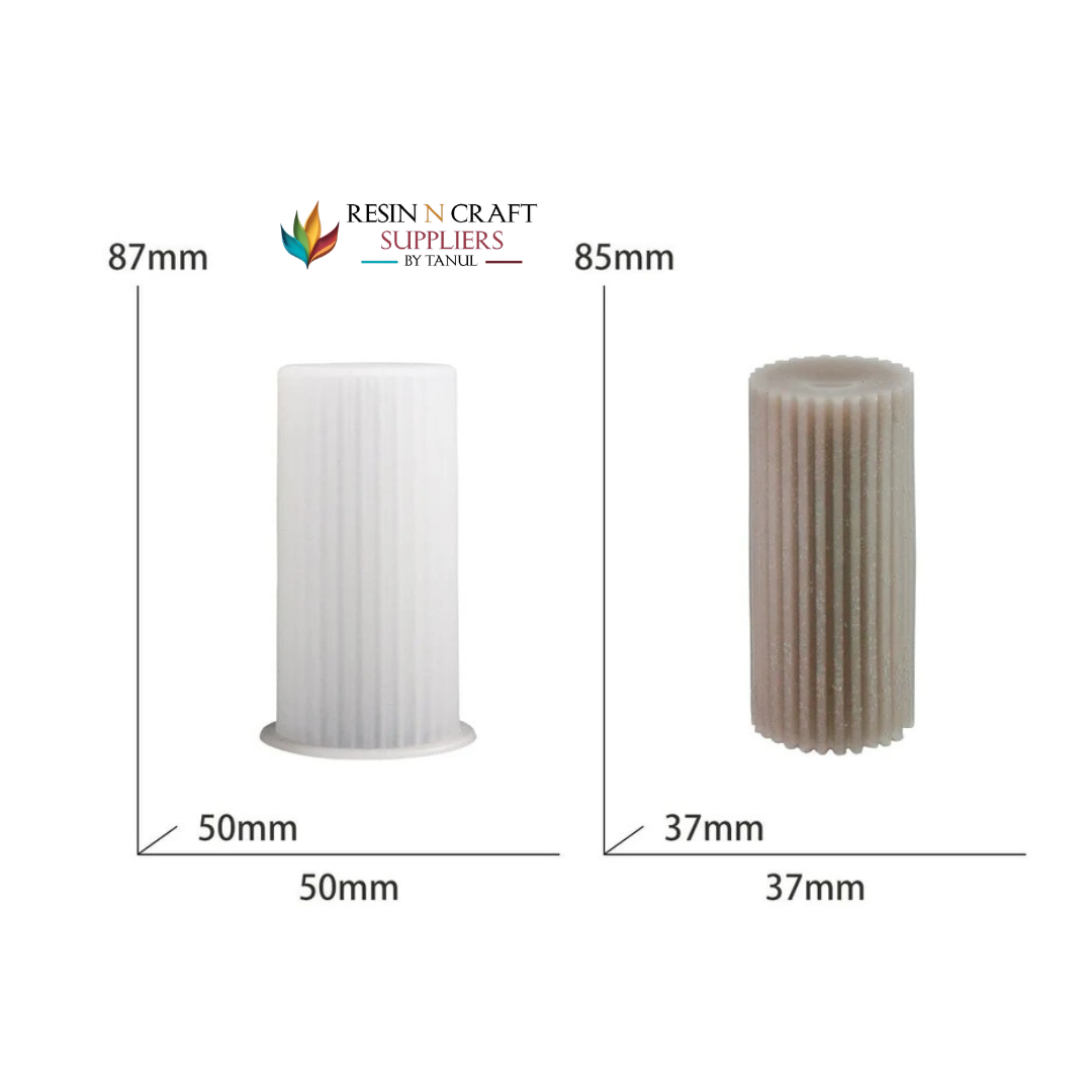 Small Cylindrical Striped Candle Mould