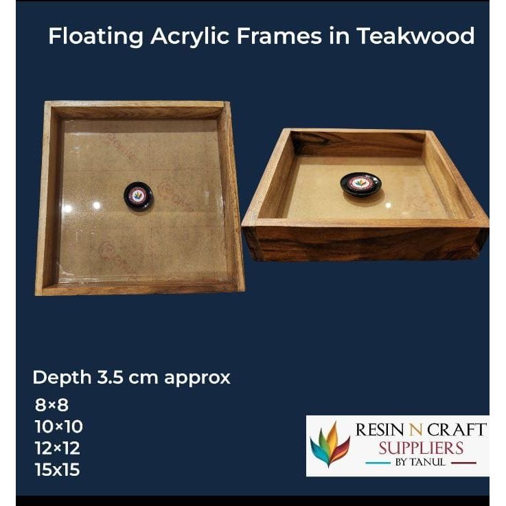 12×12 Floating Acrylic Frames In Teakwood