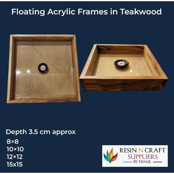 15×15 Floating Acrylic Frames In Teakwood