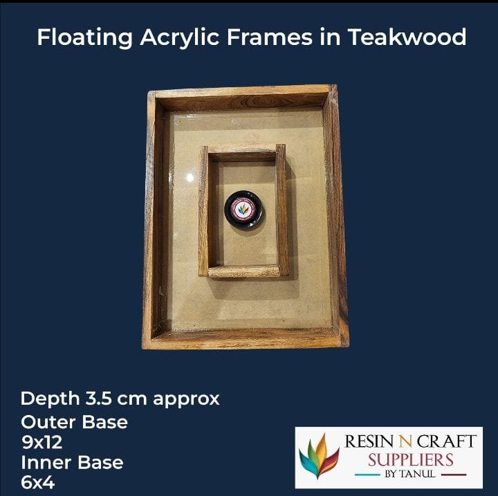9×12 Double Floating Acrylic Frames In Teakwood