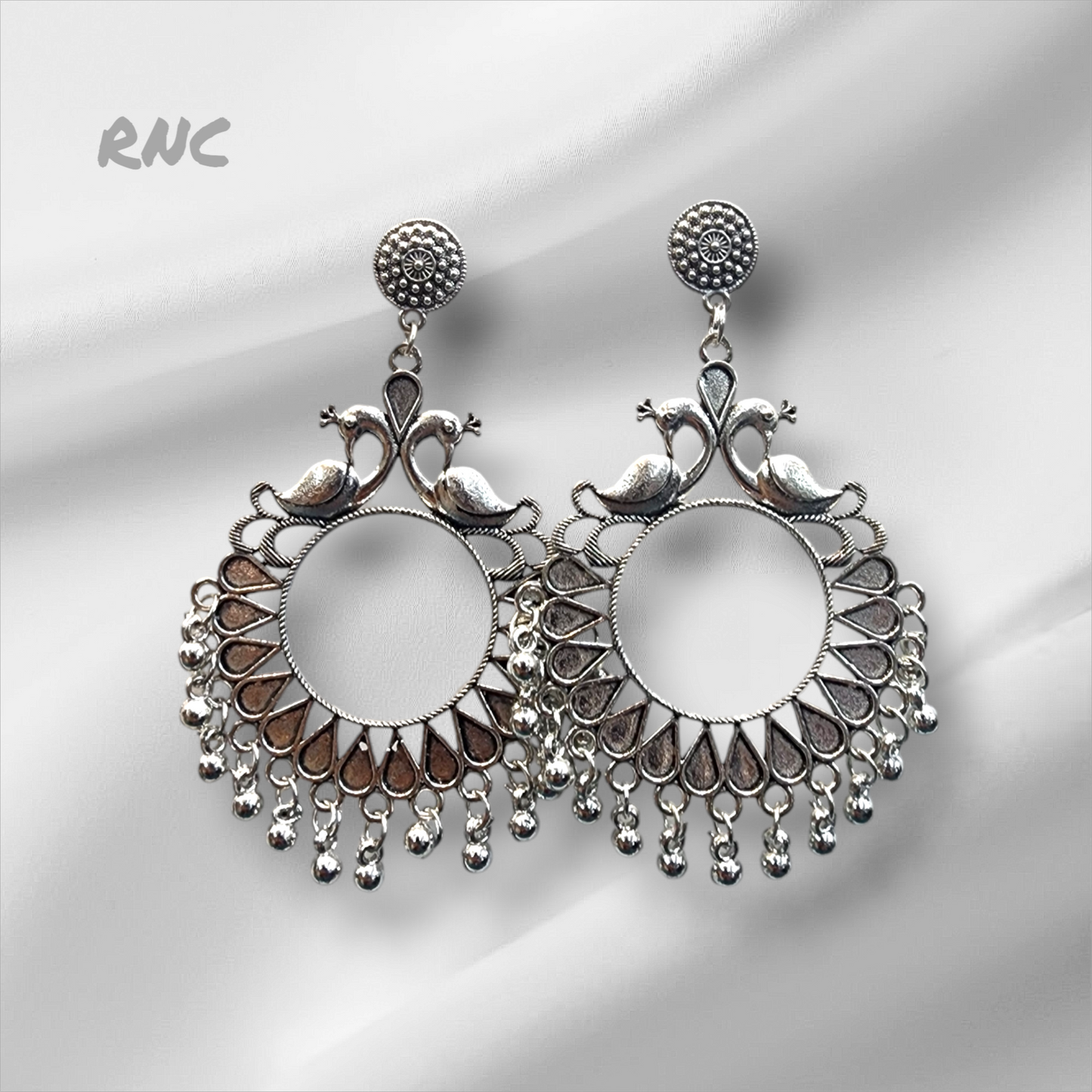 Silver Earring Bezel / Jumkha With Beads