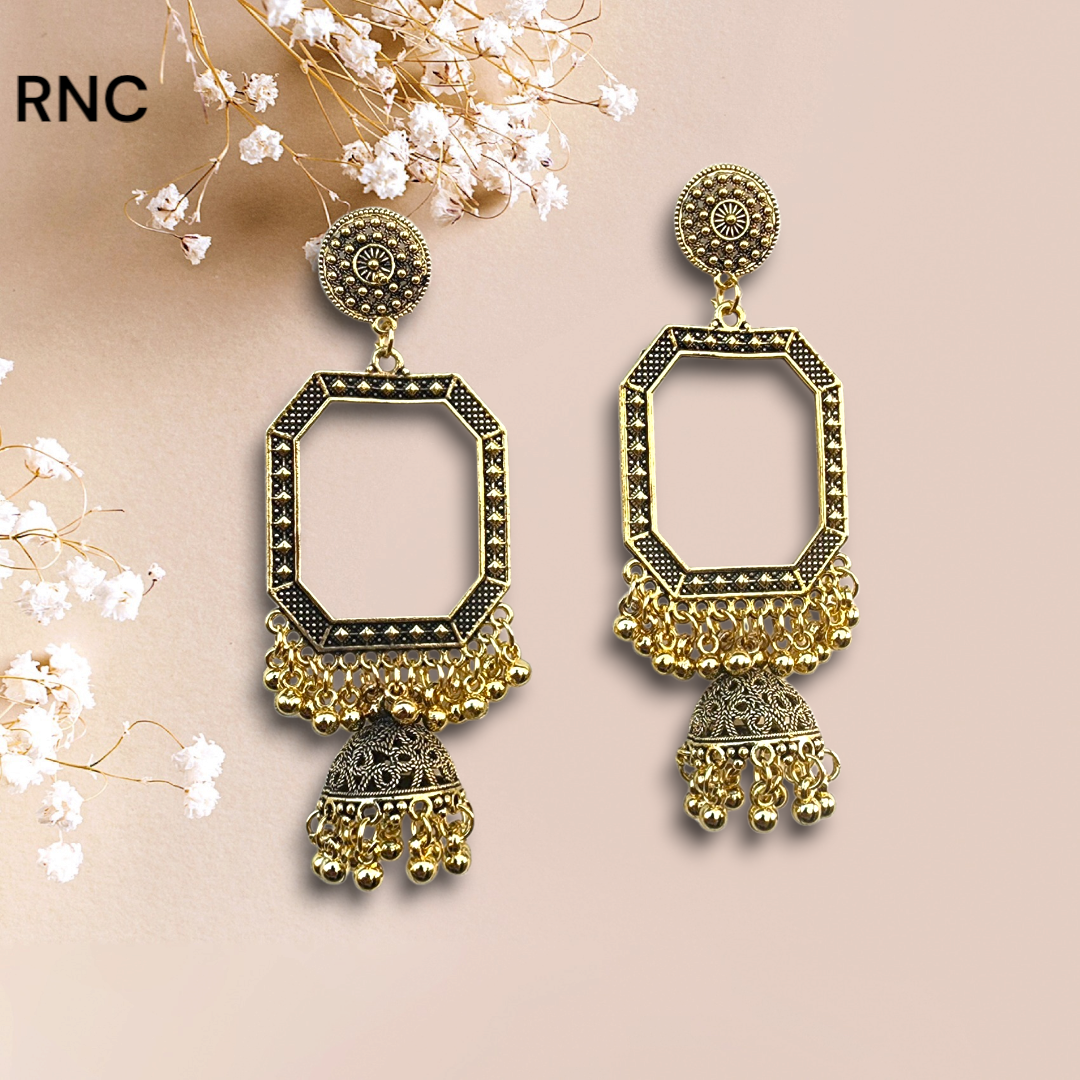 Gold Earring Bezel / Jumkha Without Bezel With Latkan