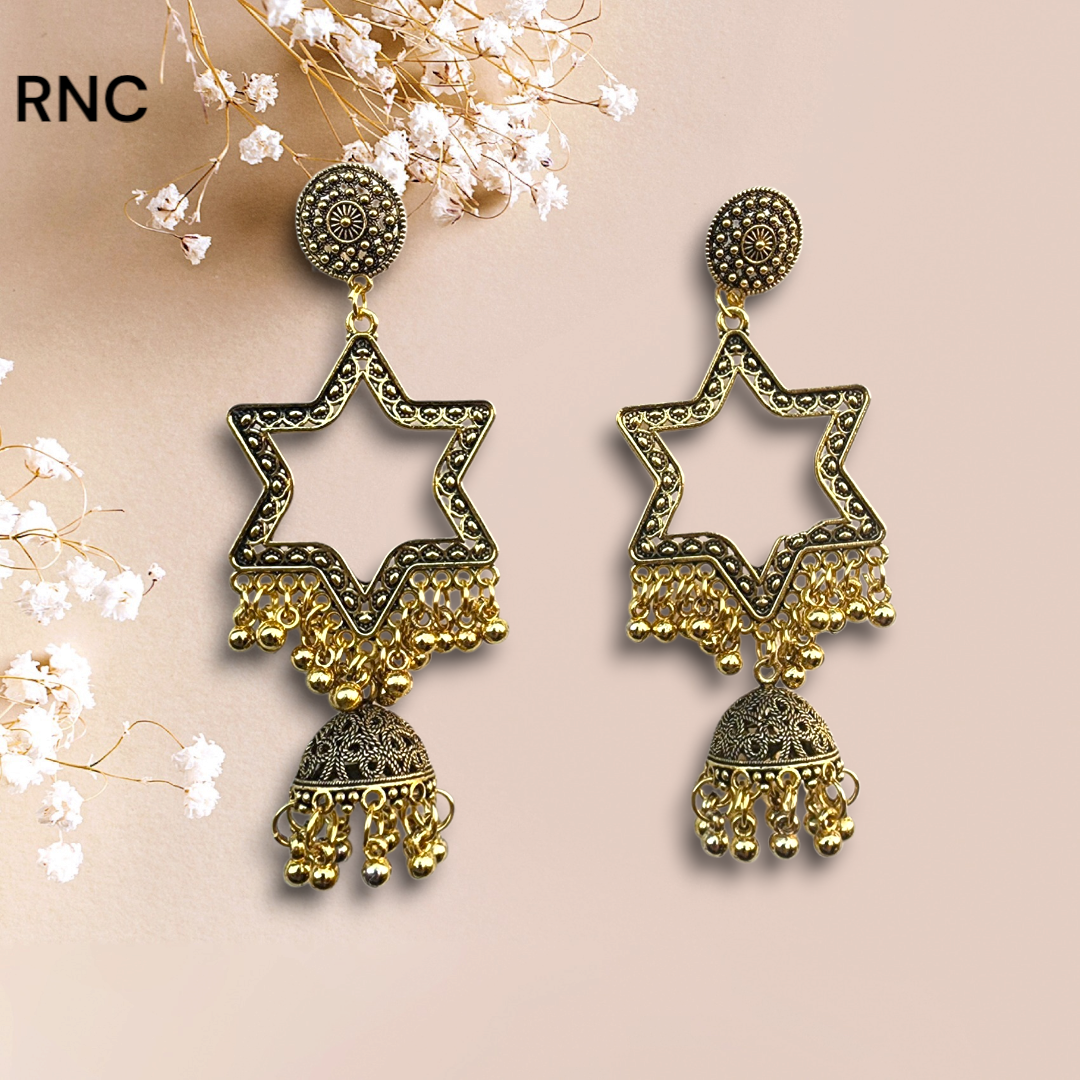 Gold Earring Bezel / Jumkha Without Bezel With Latkan