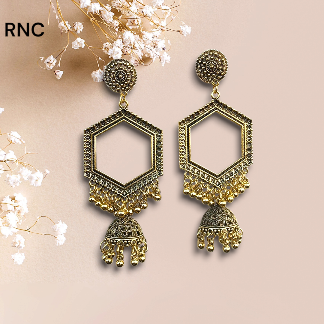 Gold Earring Bezel / Jumkha Without Bezel With Latkan