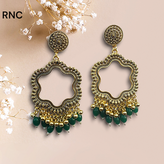 Gold Earring Bezel / Jumkha Without Bezel With Beads