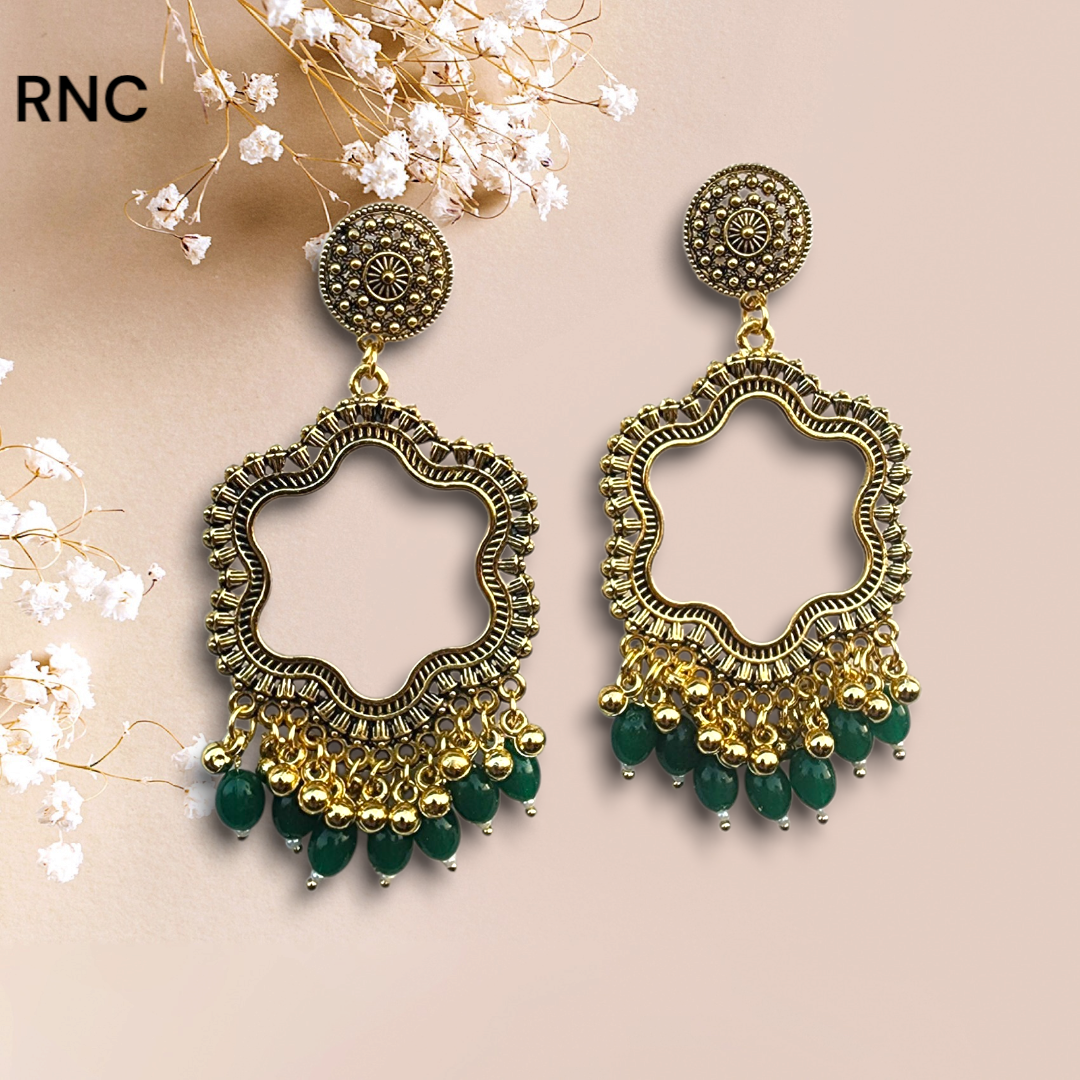 Gold Earring Bezel / Jumkha Without Bezel With Beads