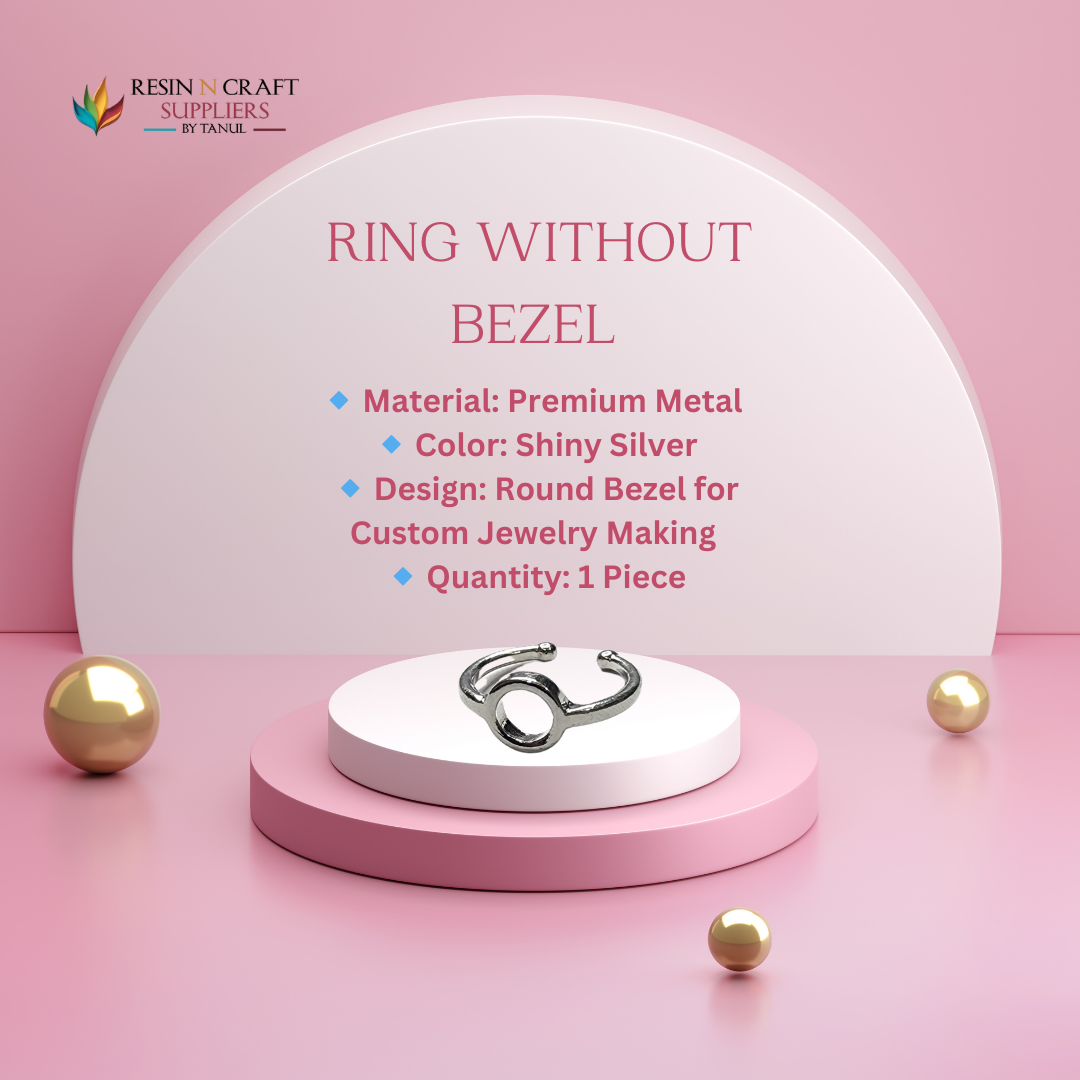 Mini Round Silver Finger Ring Bezel